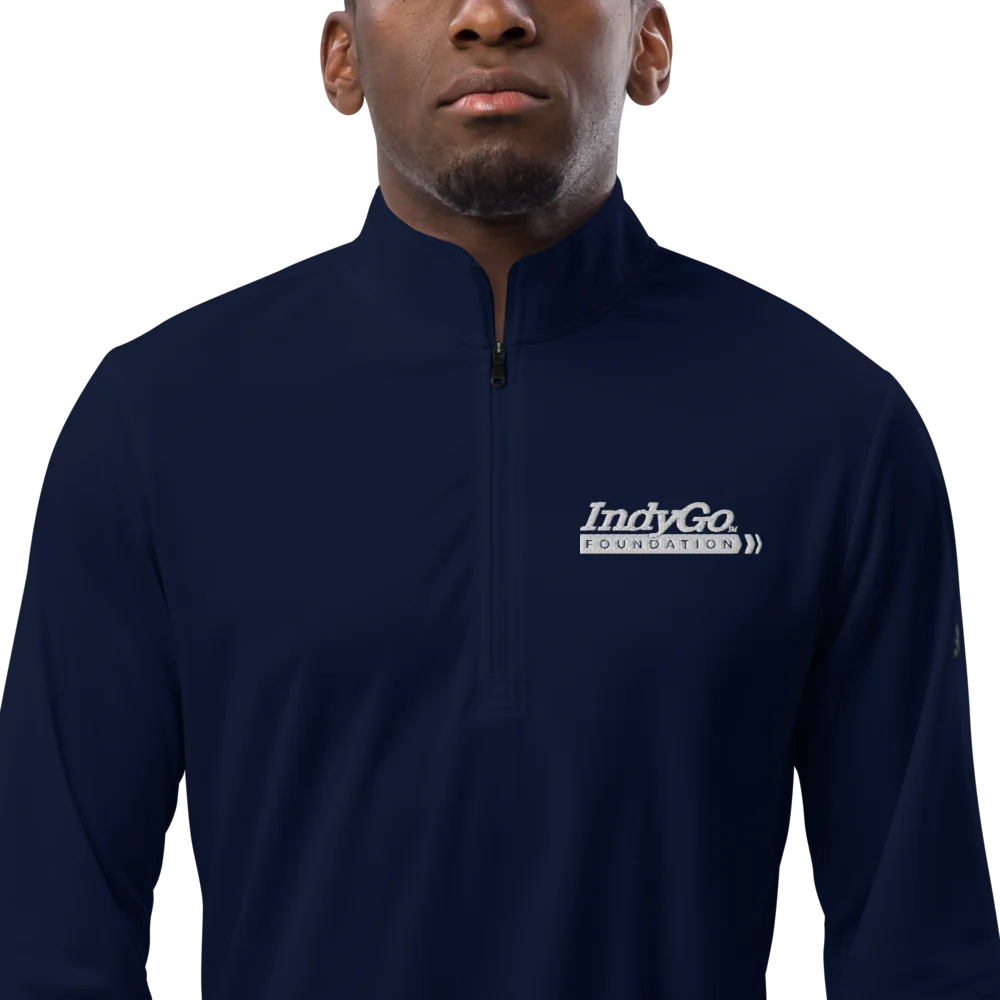 IndyGo Foundation adidas Quarter Zip Pullover - White Logo