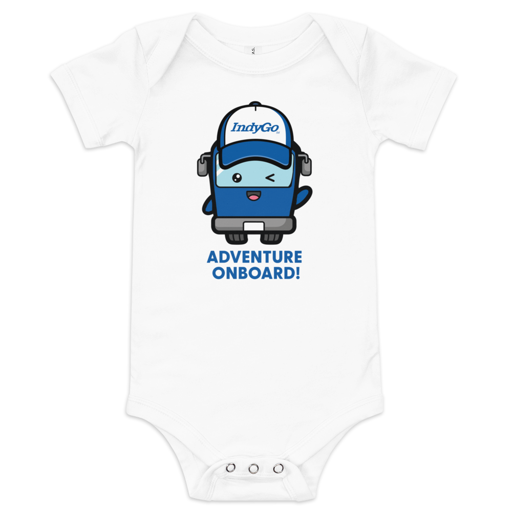 IndyGo Adventure Onboard Kids Design Baby Onesie